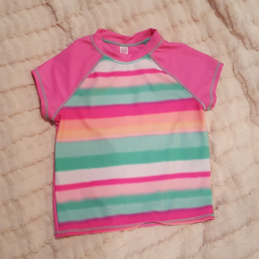 🔴BOGO🔴 GIRLS PASTEL RASHGUARD SWIM TOP - Picture 2 of 5